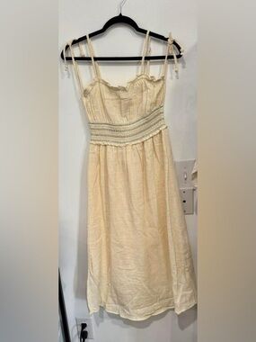 Hem & Thread Cream Smocked Waist Sundress